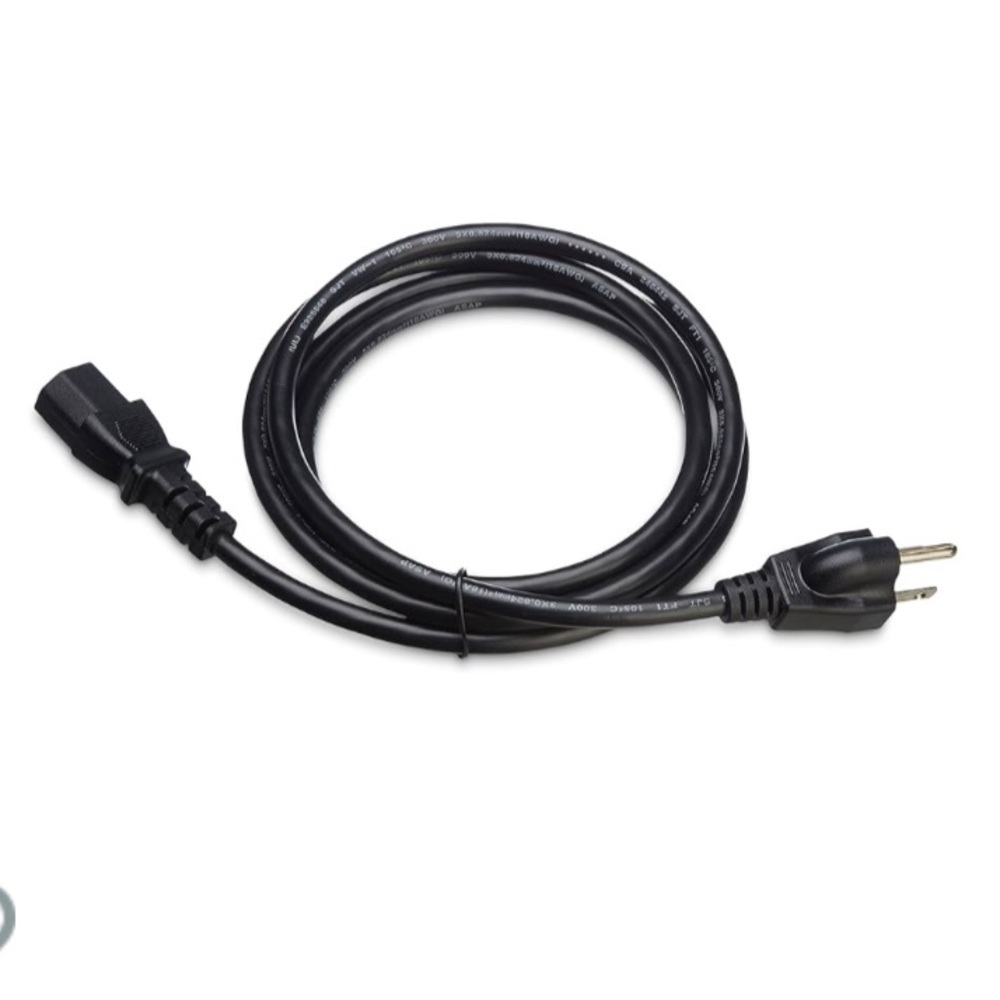 3 Prong Computer Monitor TV Replacement Power Cord 5 Foot Black